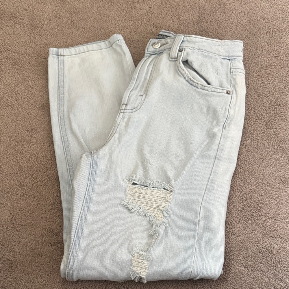 Wild Fable Light Blue Distressed Mom Jeans